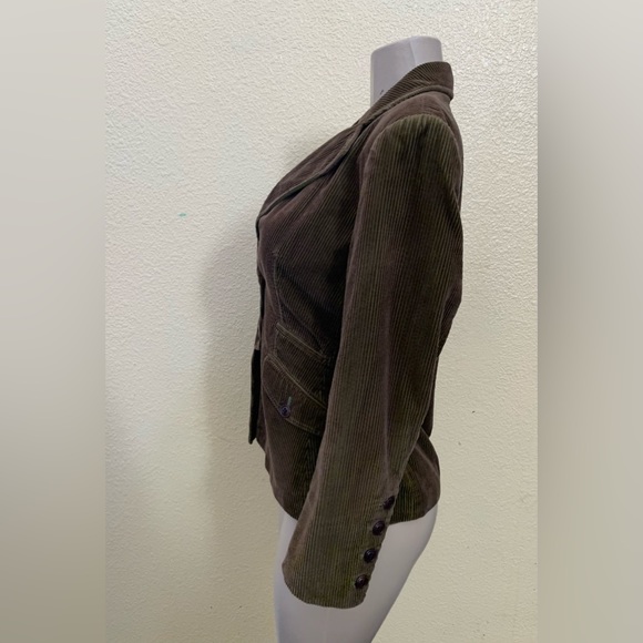 FUENTECAPALA AMNIGY0 Size IT 40/US 4 Olive Greenish Corduroy Blazer Jacket - Picture 4 of 10
